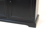 Benzara Wooden TV Stand with 1 Shelf and 3 Cabinets, Black BM213451 Black Wood BM213451
