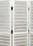 Benzara Wooden 3 Panel Room Divider with Slatted Shutter Design, White BM213458 White Wood BM213458