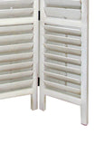 Benzara Wooden 3 Panel Room Divider with Slatted Shutter Design, White BM213458 White Wood BM213458