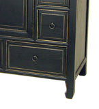 Benzara Wooden Chest with 8 Spacious Drawers and 1 Cabinet, Black BM213477 Black Wood BM213477