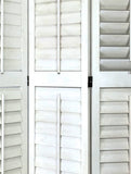 Benzara Wooden 3 Panel Room Divider with Slatted Design, White BM213480 White Wood BM213480