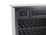 Benzara Wooden Sideboard with 3 Drawers and 3 Slatted Shelves, Black BM213487 Black Wood BM213487