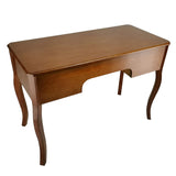 Benzara Wooden Writing Desk with Cabriole Legs and 5 Drawers, Brown BM213488 Brown Wood BM213488