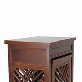 Benzara Wooden Nesting Tables with Cut Out Pattern, Set of 2, Brown BM213497 Brown Wood BM213497