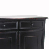 Benzara Wooden Cabinet with 2 Spacious Drawers and Door Cabinets, Black BM213520 Black Wood BM213520