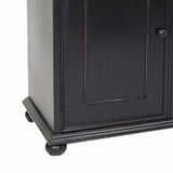 Benzara Wooden Cabinet with 2 Spacious Drawers and Door Cabinets, Black BM213520 Black Wood BM213520