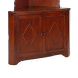 Benzara Wooden Corner Bookcase with 3 Shelves and 1 Cabinet, Brown BM213523 Brown Wood BM213523