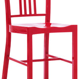 Benzara Industrial Metal Dining Chair with Slatted Backrest, Set of 2, Red BM213951 Red Metal BM213951