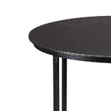 Benzara Round Metal Frame Side Table with Tubular Legs, Black BM214005 Black Metal BM214005