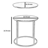 Benzara Round Metal Frame Side Table with Tubular Legs, Black BM214005 Black Metal BM214005