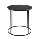 Benzara Round Metal Frame Side Table with Tubular Legs, Black BM214005 Black Metal BM214005