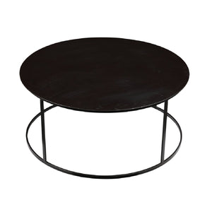 Benzara Round Metal Frame Side Table with Tubular Legs, Dark Brown BM214008 Brown Metal BM214008
