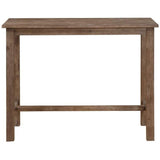 Benzara Rectangular Wooden Frame Pub Table with Trestle Base, Oak Brown BM214020 Brown Solid Wood BM214020