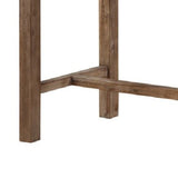 Benzara Rectangular Wooden Frame Pub Table with Trestle Base, Oak Brown BM214020 Brown Solid Wood BM214020