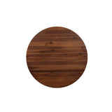 Benzara Round Wooden Adjustable Table with Boomerang Legs, Brown BM214021 Brown Solid Wood BM214021