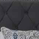 Benzara Fabric Queen Size Bed with Camelback Headboard and Nailhead Trim, Gray BM214053 Gray Solid wood, Veneer BM214053
