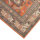 Benzara 90 X 63 Inch Fabric Rug with Tribal Pattern and Jute Backing, Brown BM214118 Brown Fabric BM214118