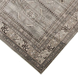 Benzara 90 X 63 Inch Fabric Rug with Tribal Pattern and Jute Backing, Gray BM214119 Gray Fabric BM214119