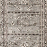 Benzara 90 X 63 Inch Fabric Rug with Tribal Pattern and Jute Backing, Gray BM214119 Gray Fabric BM214119