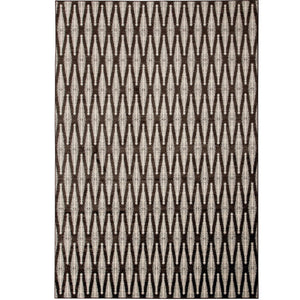 Benzara 90 X 63 Inch Power Loomed Fabric Rug with Diamond Pattern, Gray and Brown BM214120 Gray and Brown Fabric BM214120