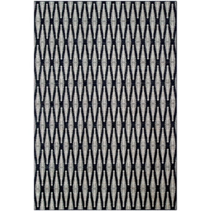 Benzara 90 X 63 Inch Power Loomed Fabric Rug with Diamond Pattern, Gray and Black BM214121 Gray and Black Fabric BM214121