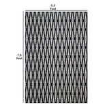 Benzara 90 X 63 Inch Power Loomed Fabric Rug with Diamond Pattern, Gray and Black BM214121 Gray and Black Fabric BM214121