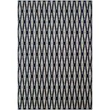 90 X 63 Inch Power Loomed Fabric Rug with Diamond Pattern, Gray and Black