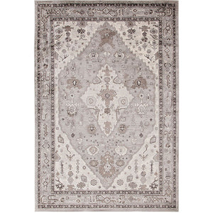 Benzara 90 X 63 Inch Power Cut Rug with Tribal Pattern and Jute Backing, Gray BM214124 Gray Fabric BM214124