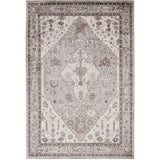 Benzara 90 X 63 Inch Power Cut Rug with Tribal Pattern and Jute Backing, Gray BM214124 Gray Fabric BM214124