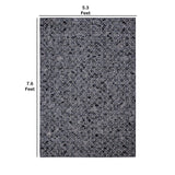 Benzara 90 X 63 Inch Fabric Rug with Diamond Tweed Pattern and Jute Backing, Gray BM214125 Gray Fabric BM214125