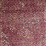 Benzara 7 X 5 Feet  Polyester Rug with Distressed Medallion Pattern, Red BM214143 Red Fabric BM214143