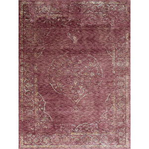 Benzara 7 X 5 Feet  Polyester Rug with Distressed Medallion Pattern, Red BM214143 Red Fabric BM214143