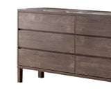 Benzara Wooden Frame Dresser with 6 Drawers and Straight Legs, Hazelnut Brown BM214687 Brown MDF and Composite Board BM214687