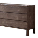 Benzara Wooden Frame Dresser with 6 Drawers and Straight Legs, Hazelnut Brown BM214687 Brown MDF and Composite Board BM214687