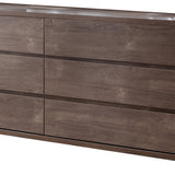 Benzara Wooden Frame Dresser with 6 Drawers and Straight Legs, Hazelnut Brown BM214687 Brown MDF and Composite Board BM214687