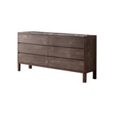 Benzara Wooden Frame Dresser with 6 Drawers and Straight Legs, Hazelnut Brown BM214687 Brown MDF and Composite Board BM214687