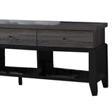 Benzara Wooden Frame TV Stand with 3 Drawers and 3 Open Compartments,Gray and Black BM214708 Gray and Black MDF and Composite Wood BM214708