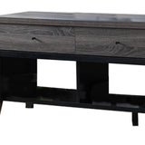 Benzara Wooden Frame TV Stand with 3 Drawers and 3 Open Compartments,Gray and Black BM214708 Gray and Black MDF and Composite Wood BM214708