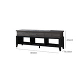 Benzara Wooden Frame TV Stand with 3 Drawers and 3 Open Compartments,Gray and Black BM214708 Gray and Black MDF and Composite Wood BM214708