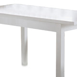 Benzara Rectangular Wooden Frame Dining Table with Straight Legs, Glossy White BM214728 White MDF and Composite Wood BM214728