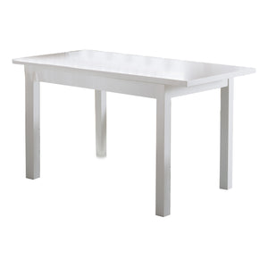 Benzara Rectangular Wooden Frame Dining Table with Straight Legs, Glossy White BM214728 White MDF and Composite Wood BM214728