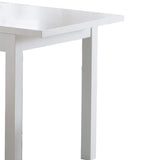 Benzara Rectangular Wooden Frame Dining Table with Straight Legs, Glossy White BM214728 White MDF and Composite Wood BM214728