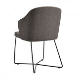 Benzara Fabric Upholstered Dining Chair with Metal Legs, Set of 2, Gray and Black BM214754 Gray Metal and Fabric BM214754