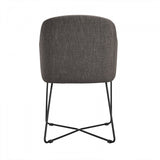 Benzara Fabric Upholstered Dining Chair with Metal Legs, Set of 2, Gray and Black BM214754 Gray Metal and Fabric BM214754