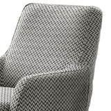 Benzara Fabric Upholstered Wooden Lounge Chair with Herringbone Pattern, Gray BM214757 Gray Solid Wood, Metal and Fabric BM214757