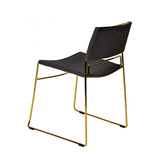 Benzara Ribbed Back Dining Chair and Metal Sled Base, Set of 2, Gray and Gold BM214774 Gray and Gold Metal and Fabric BM214774