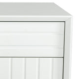 Benzara 2 Drawers Wooden Nightstand with Metal Bar Pulls, White and Black BM214806 White Solid Wood and Metal BM214806