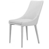 Leatherette Upholstered Angled Wooden Dining Chair, Set of 2, White