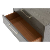 Benzara 2 Drawer Wooden Nightstand with Slanted Tapered Legs, Gray BM214826 Gray Solid Wood, Veneer and Metal BM214826