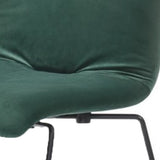 Benzara Fabric Tufted Metal Dining Chair with Sled Legs Support, Set of 2, Green BM214833 Green Metal and Fabric BM214833